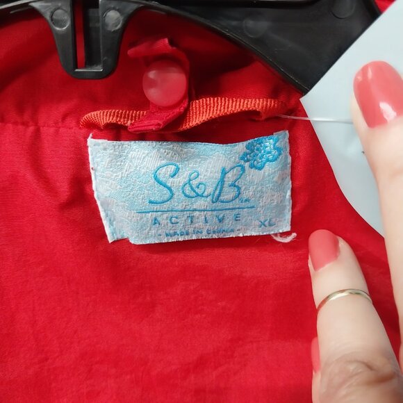 3161 Size XL S & B Active Hooded Rain Jacket In Red - Picture 11 of 12